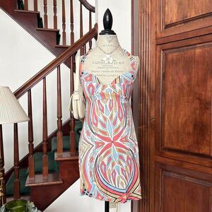 Y2k Funky Multicolor Groovy Mini Bodycon Dress Halter T-Bags